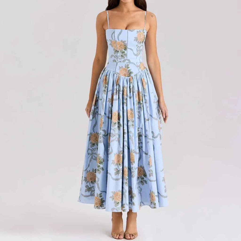 Suninheart Summer Clothes for Women Midi Elegant Dress 2025 New Arrivals White Floral Print Holiday Dress
