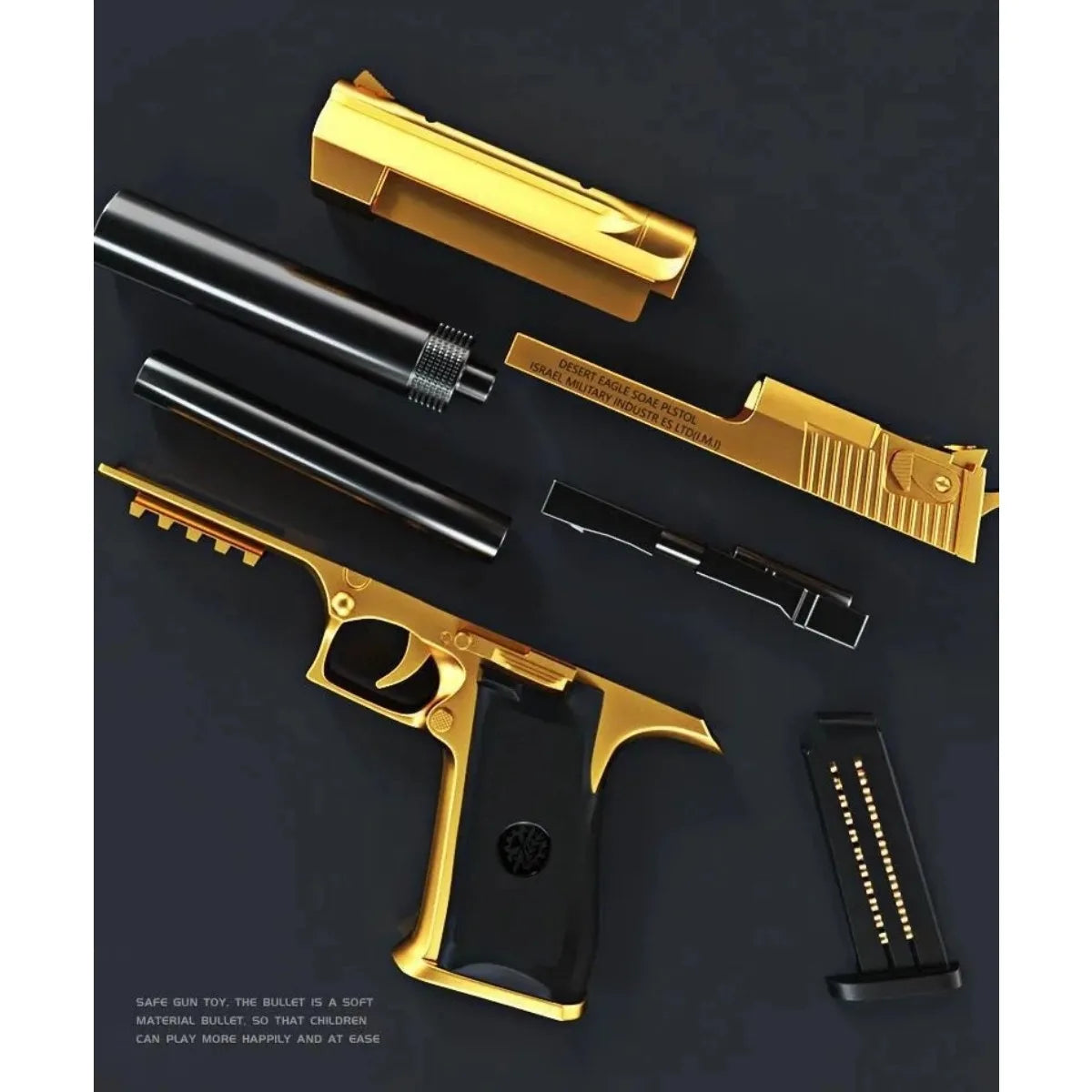 Desert Eagle Toy Gun Shell EjectionAirsoft Pistol Soft Foam Bullet Outdoor CS Weapon for Shooting Game Halloween Birthday Gift