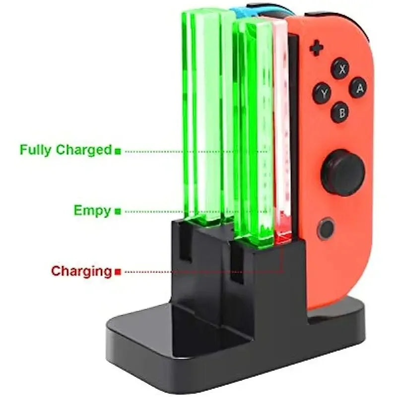 4 In 1 LED Charger Stand Dock Station Indicater for Nintendo Switch NS for Joy-Con Controller Stand Holder Charging Dock Station