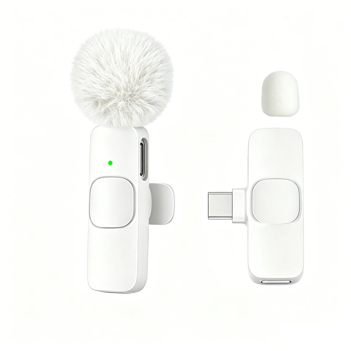White-Type-c-1to1 Color Type-C Wireless Lavalier Microphone – Plug & Play Noise Canceling