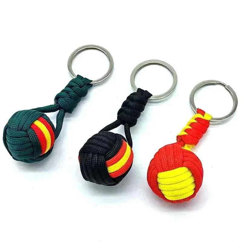 Militar Parachute Woven Rope Ball Portable Chaveiro Lanyard Key Ring Monkey Fist Key Chains, Outdoors Survival Tool Jewelry