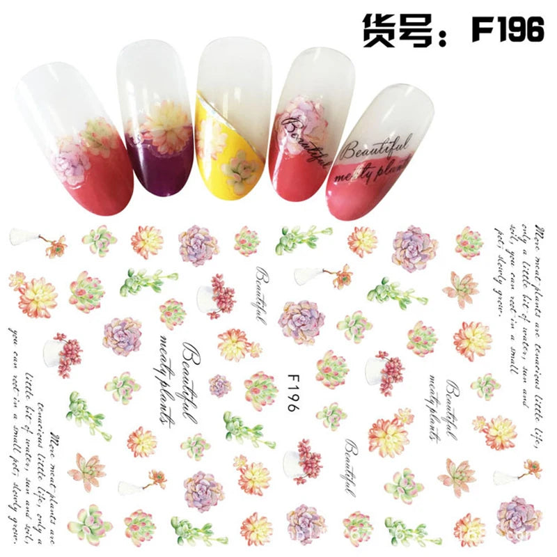3D Dandelion Peach Blossom Maple Leaf Nail Sticker Nail Art Decoration Color Flower Nail Decal Nail Art Supplies Nail Parts