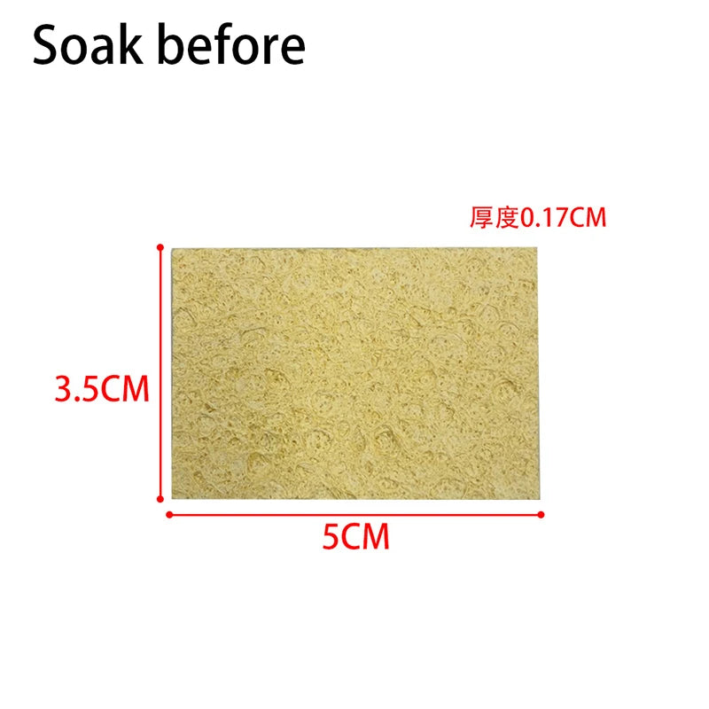 100Pcs Yellow Cleaning Sponge Cleaner for Enduring Electric Welding Soldering Iron