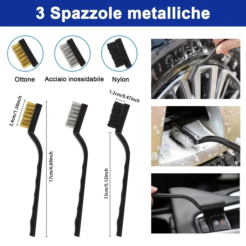 Car Cleaning Tool Set, Including Cleaning Brushes Car Maintenance Tools Essential for Comprehensive Cleaning Car Motorcycle