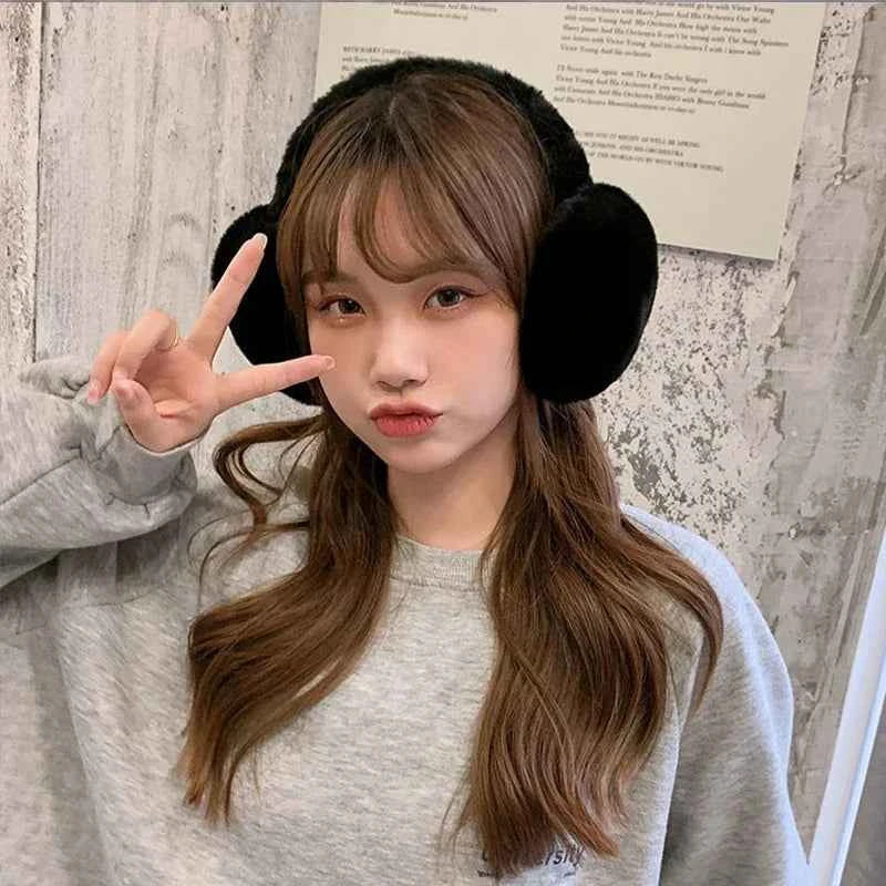 Soft Plush Earmuffs for Men and Women Outdoor Cold Protection Warm Winter Ear Warmers Solid Color Fashion