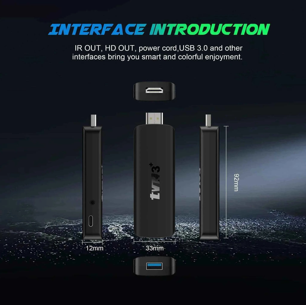2026 TVR3+ Dual UI interface TV Stick 8K HD WIFI 6 Android 14.0 RK3518 Quad Core 8GB RAM 128GB ROM Home Theater Media Player