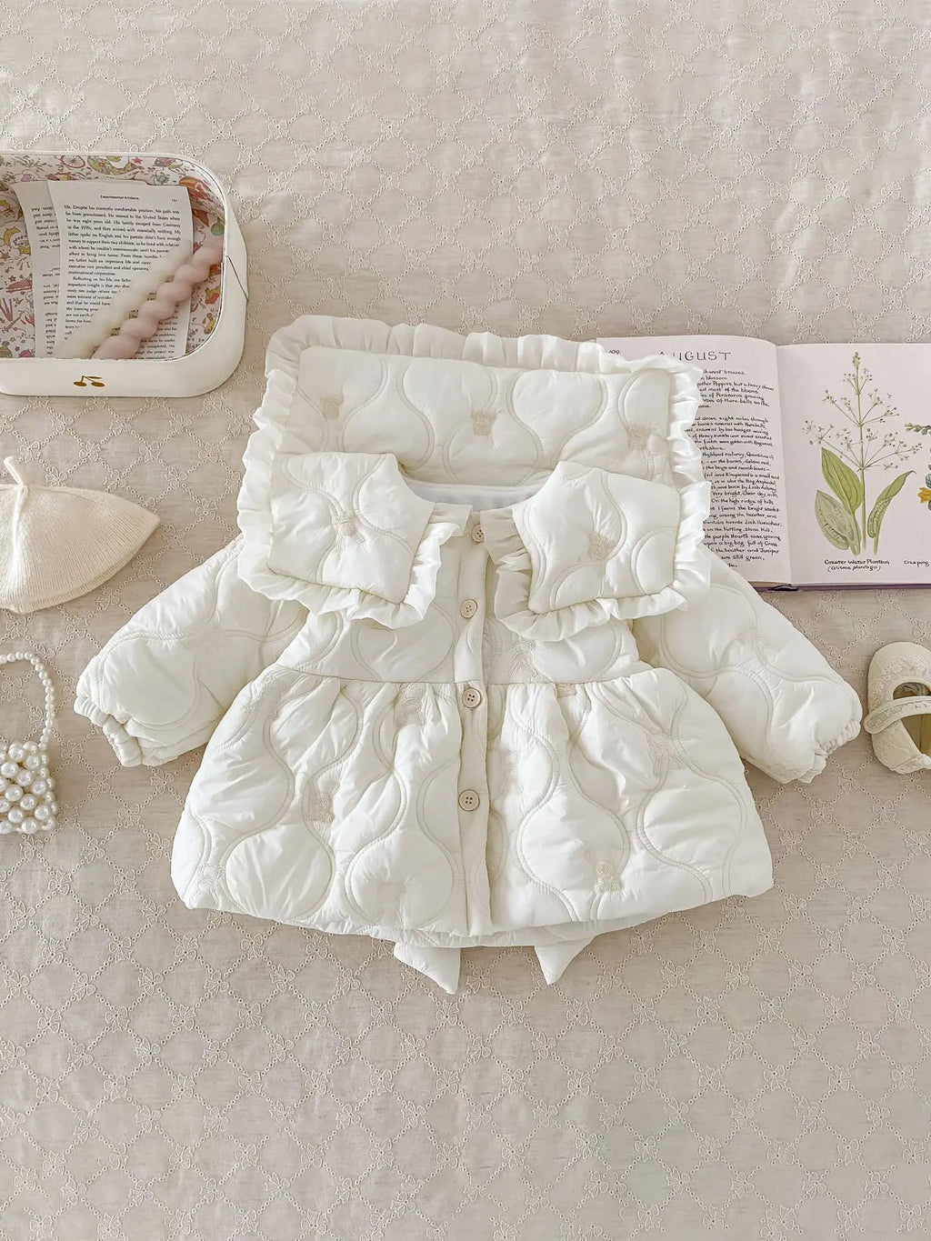 Stock Clearance 90cm 7935 Baby Girls Cotton-padded Jacket Coat Winter New Plus Velvet Baby Girl's Coat Fashion Warm Outerwear