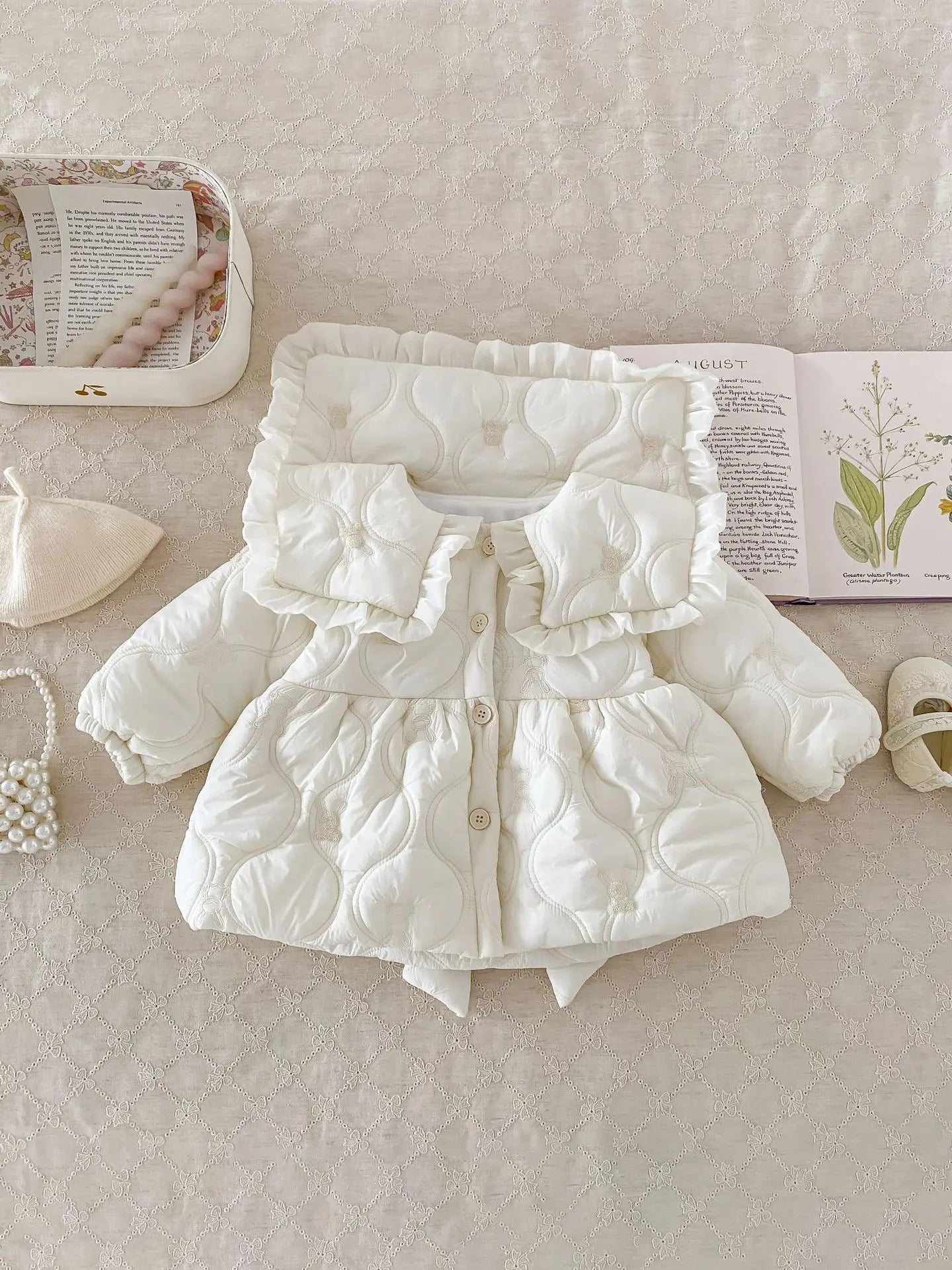Stock Clearance 90cm 7935 Baby Girls Cotton-padded Jacket Coat Winter New Plus Velvet Baby Girl's Coat Fashion Warm Outerwear