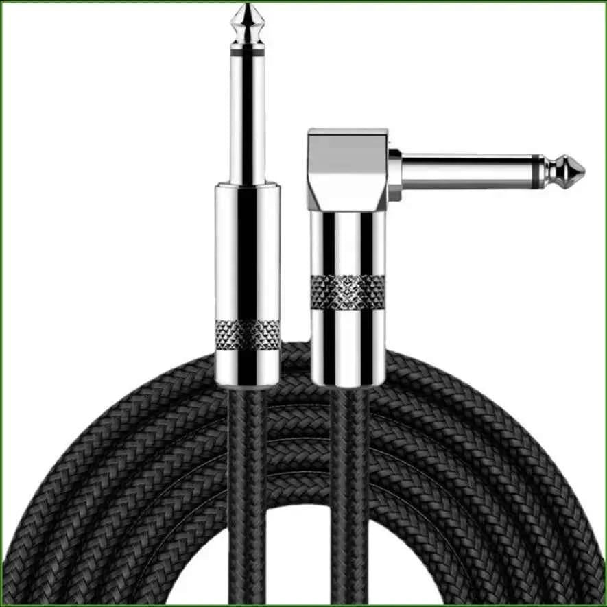 Guitar Cable 10/20ft Electric Instrument Bass AMP Cord for Electric Guitar Mandolin, Pro Audio (Right Angle to Straight, Black)