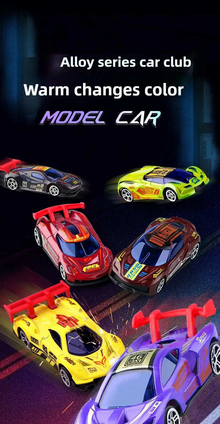 1:64 Temperature Sensitive Color Changing Magic Car Inertia Pull Back Alloy Racing Cars Crash-Resistant Toys Boy Birthday Gift