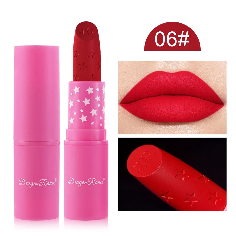 06 Color Matte Waterproof Lipstick – Long-Lasting Non-Stick Color