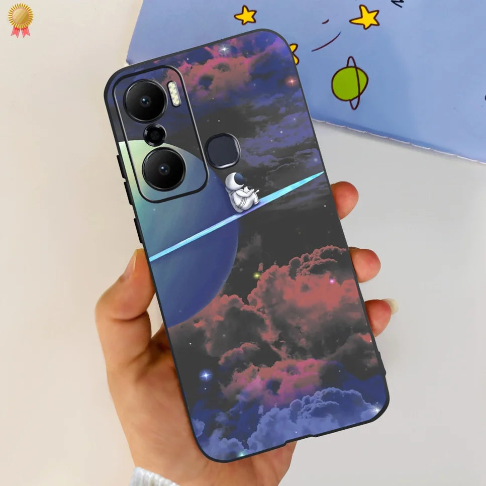 For Infinix Hot 20 Play 20i 4G Case Cute Astronaut Clear TPU Silicone Bumper Cover For Infinix Hot 20 Play 20i Phone Case Funda