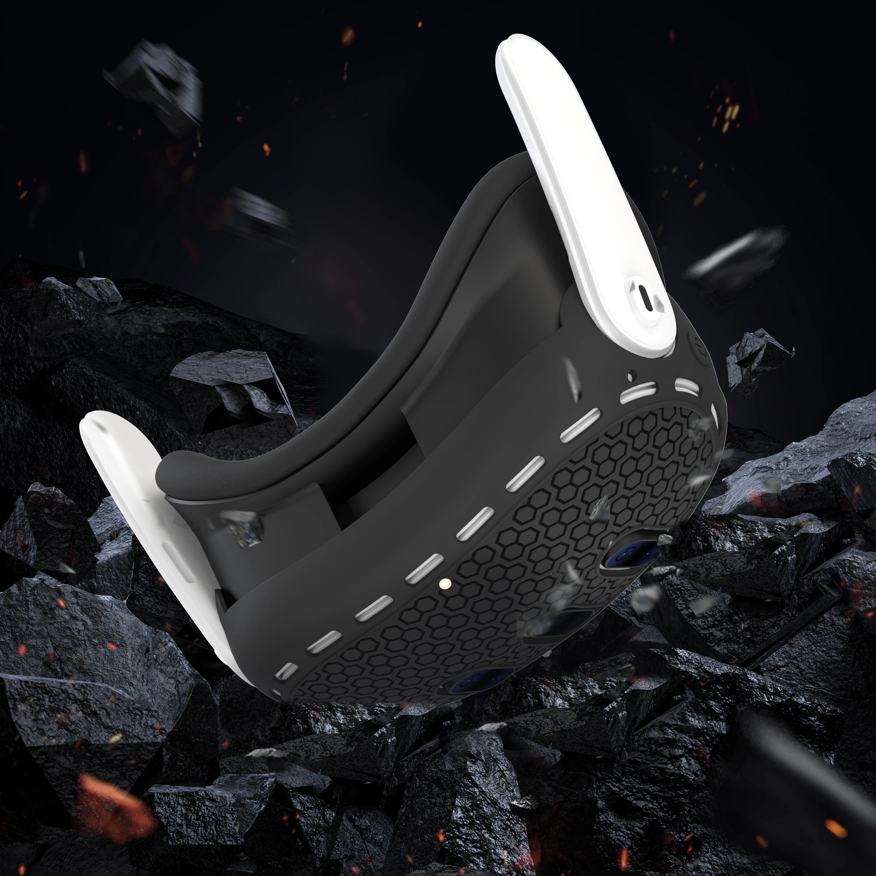 For Meta Quest 3 Silicone Protective Shell 7 IN 1 Set Controller Grip Cover Tempered Glass Film Face Case Lens Cap VR Accessory