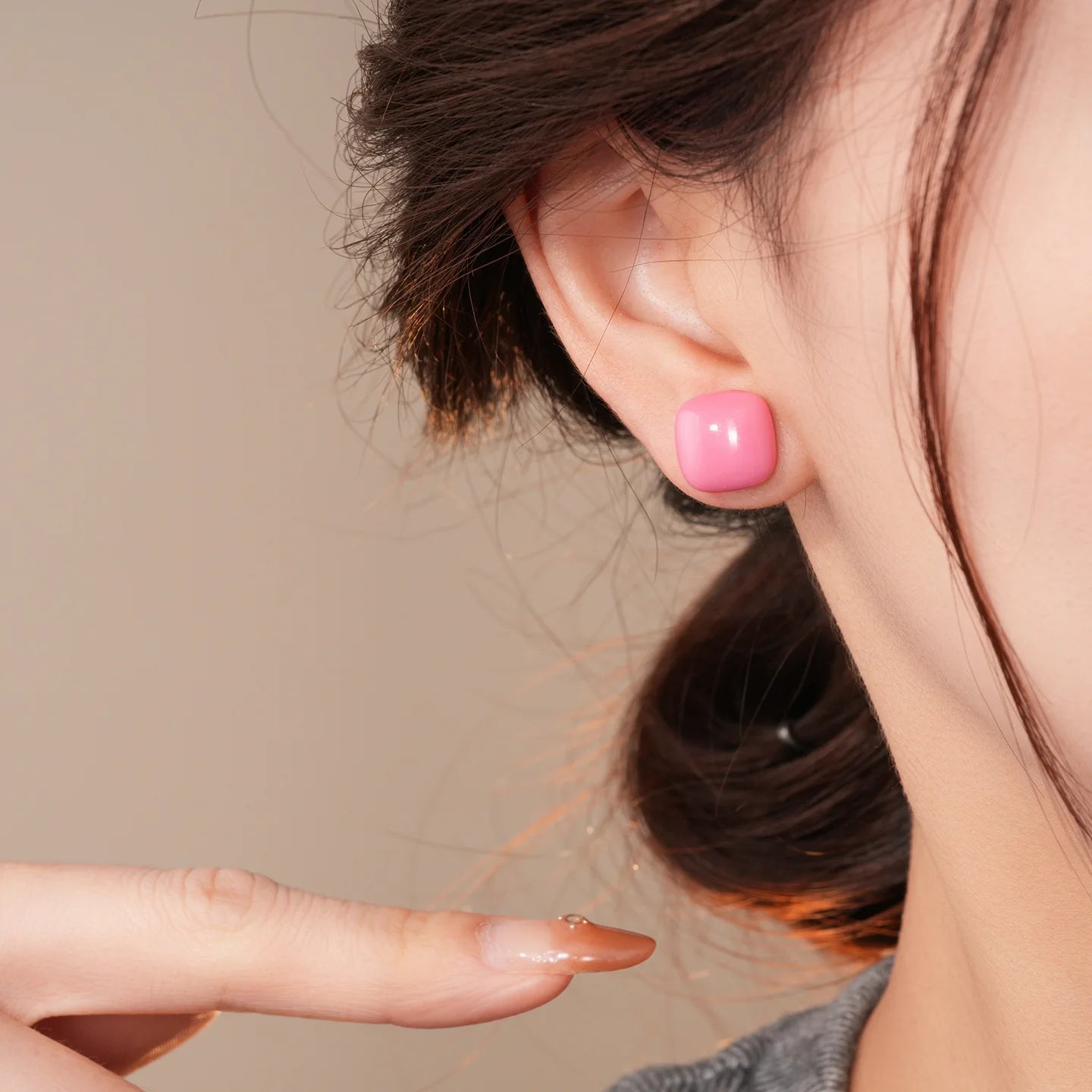 10 Pcs/set Candy Color Square Resin Stud Earrings for Women Sweet Simple Geometric Acrylic Ear Studs charms Jewelry Sets K