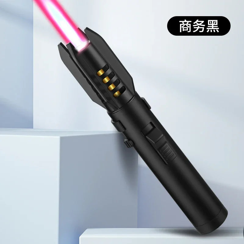 1800°High Temperature Spray Gun Butane Gas Lighter Metal Outdoor Windproof Blue Powerful Flame Torch Jet Lighter Welding Tool