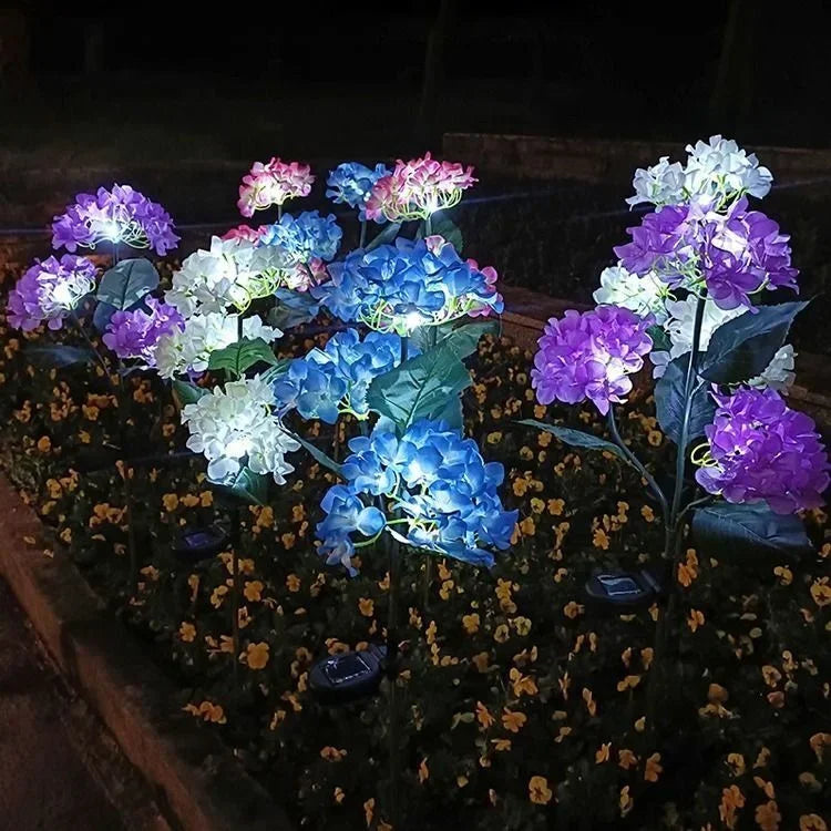 Solar Lights Outdoor Garden Light Waterproof Solar Garden Lights with Hydrangea Flower Lights LED Solar Powered Landscape Lights