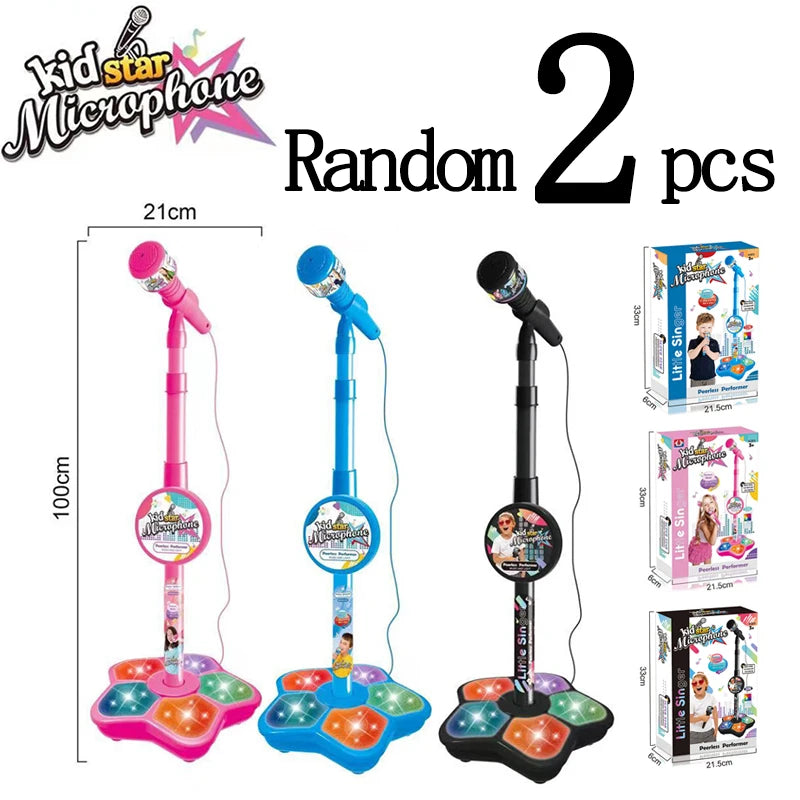 Kids Microphone with Stand Karaoke Song Machine Music Instrument Toys Brain-Training Educational Toys Birthday Gift for Girl Boy