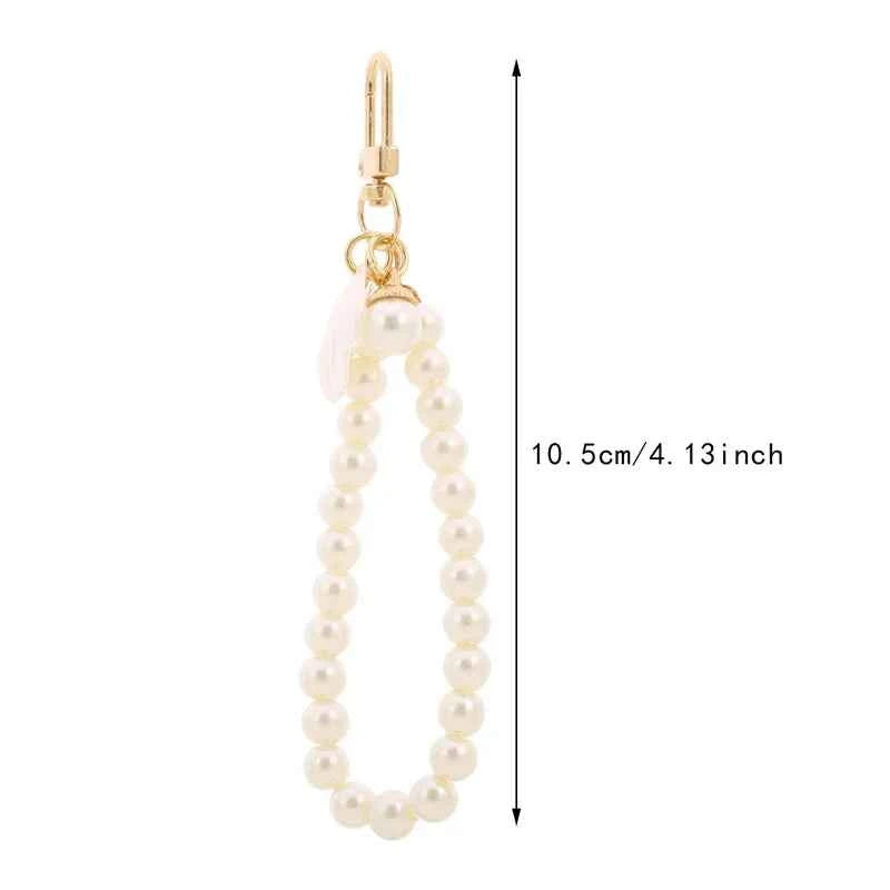 New Arrival Pearl Heart Charm Keyring Bag Charm Accessory for Women, Trendy Key Pendant for Backpacks, Unique Gift Idea