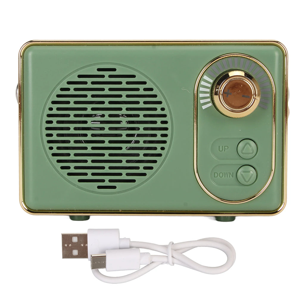 Retro Bluetooth 5.0 Speaker Classic Mini Bluetooth Speaker Supports TF/AUX/USB Ports Rechargeable MP3 Player Camping Party Gift