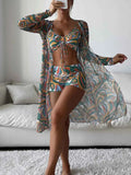 Sexy Print Bikini 2026 Women High Waist Swimsuit Cover Up Swimwear Female Lady Bathing Suit Swimming Summer Beachwear