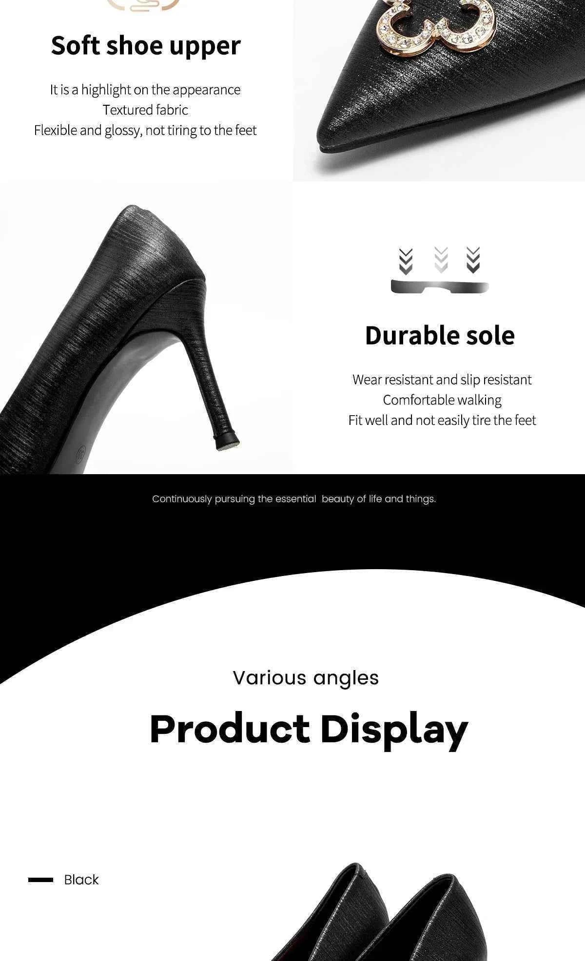 Fashion Classic Luxury Design Women's New High Heels Business Party Basic Metal Decorative High Heels