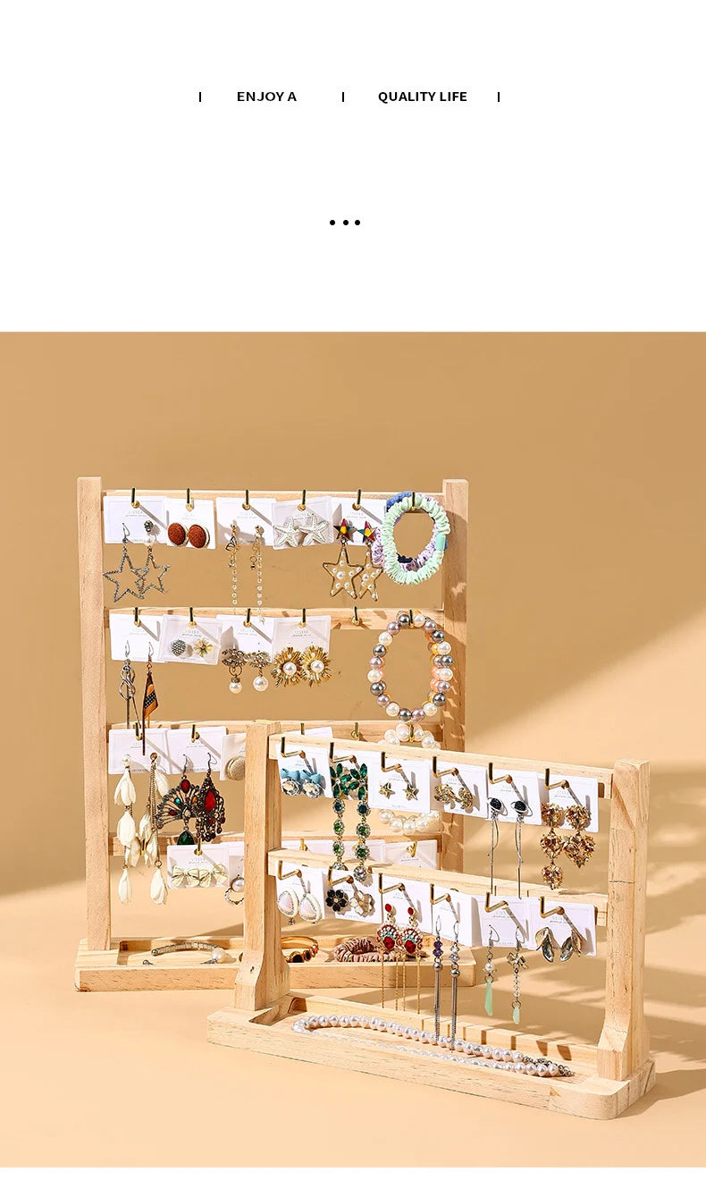 Jewelry Organizer Multi Tiers Jewelry Holder Jewelry Display Stand Earring Holder with Hooks for Rings Bracelets Showcase