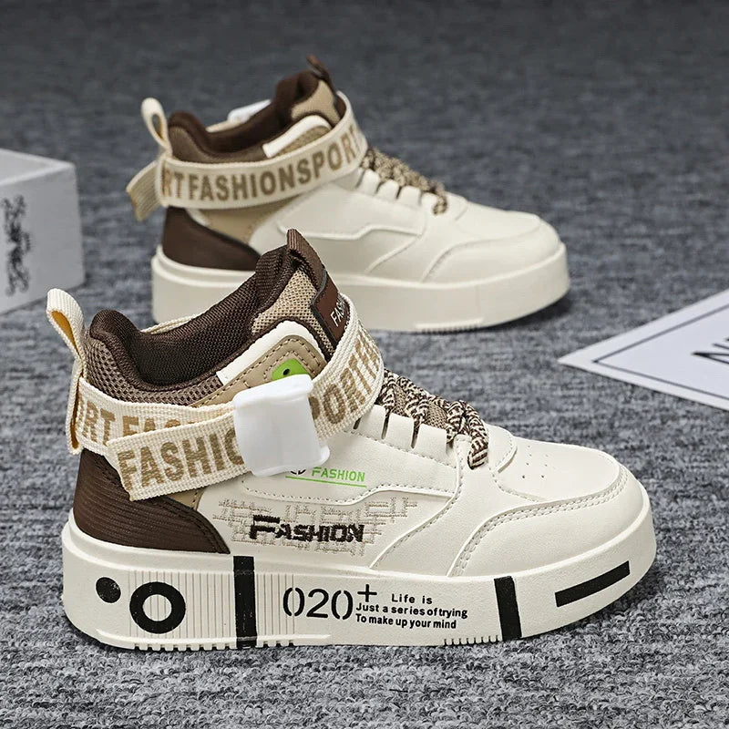 Kids Fashion Sports Shoes Boys High Top Board Shoes Leisure Breathable Outdoor Children Running Sneakers boys Child Casual Shoes