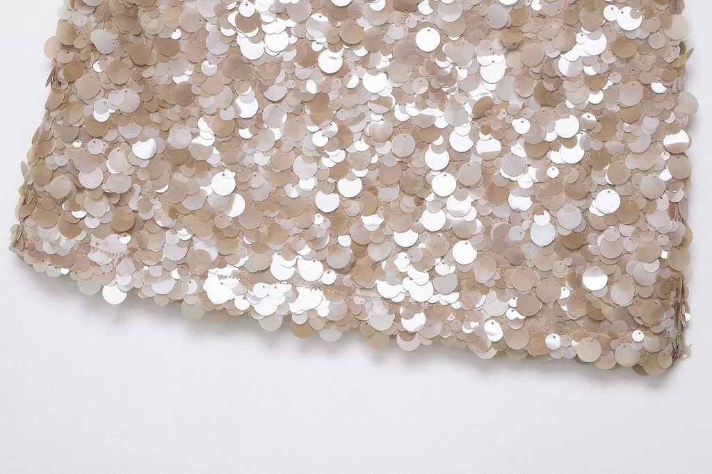 Sexy Woman Sequins Skirt High Waist Versatile Slim Mini Slim Skirts Zipper 2025 Summer Beach Style Women's New Skirt Y2K