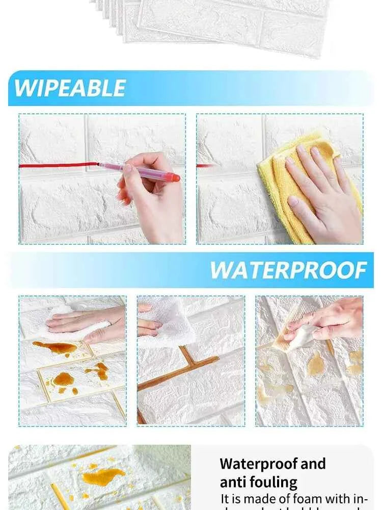3D Three-dimensional Wall Stickers Self-adhesive Wallpaper Anti-collision Decorative Stickers 10pc