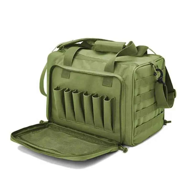 Gun Range Storage Bag Molle System Outdoor Hunting Accessory Nylon Gun Tactical Case Bags Pistol Tool Shoulder Pack Sniper Black