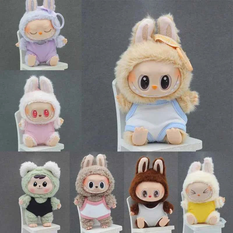 Mini Doll'S Clothes Outfit Accessories For 15-17cm Labubu Idol and 10cm cotton doll Solid color one-piece swimsuit Clothing Gift