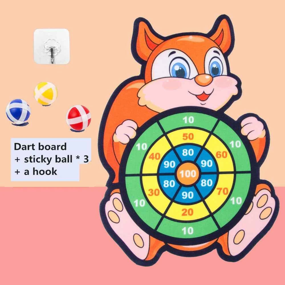 Child Montessori Toys for Kids 2 to 4 Years Old - Cartoon Animal Dart Board Sticky Ball Family Interactive Educational Toys