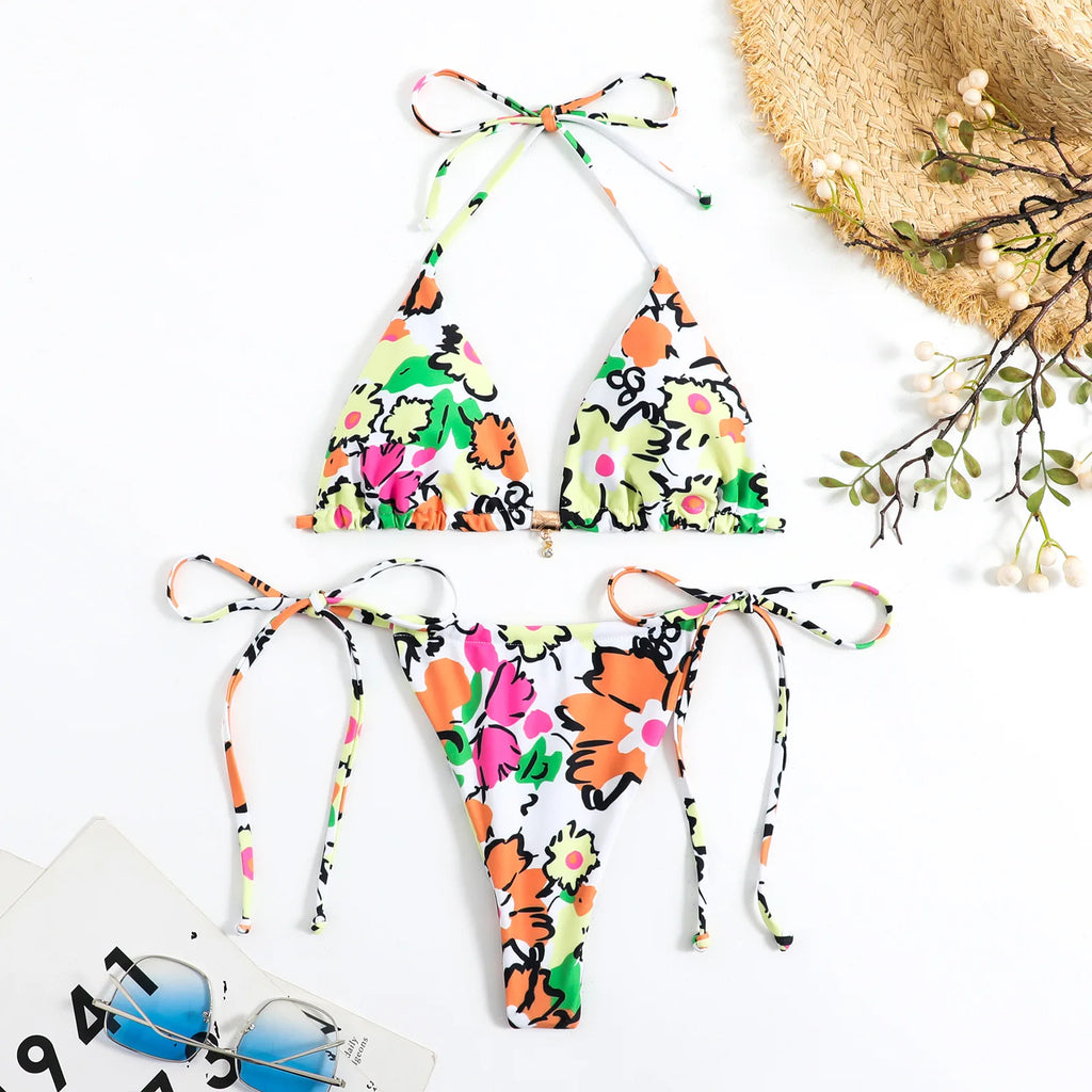 New Sexy Tiger Stripes String Bikinis 2025 Swimsuits Women's Swimwear Female Beach Swim Wear Bathing Suits Brazilian Bikini Set