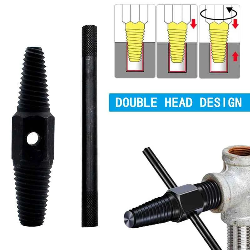 4/6 Split Dual Head Dual-purpose Faucet Extractor with Triangular Valve Broken Thread Sliding Teeth and Broken Head Extractor