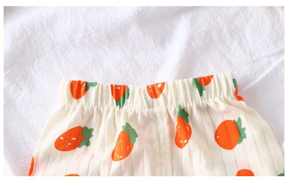 Summer Kids Cotton Pajama Sets Long Sleeve Pants Suitable Baby Gentle Nighttime Comfortable Sleepwear in Air Conditioned Rooms