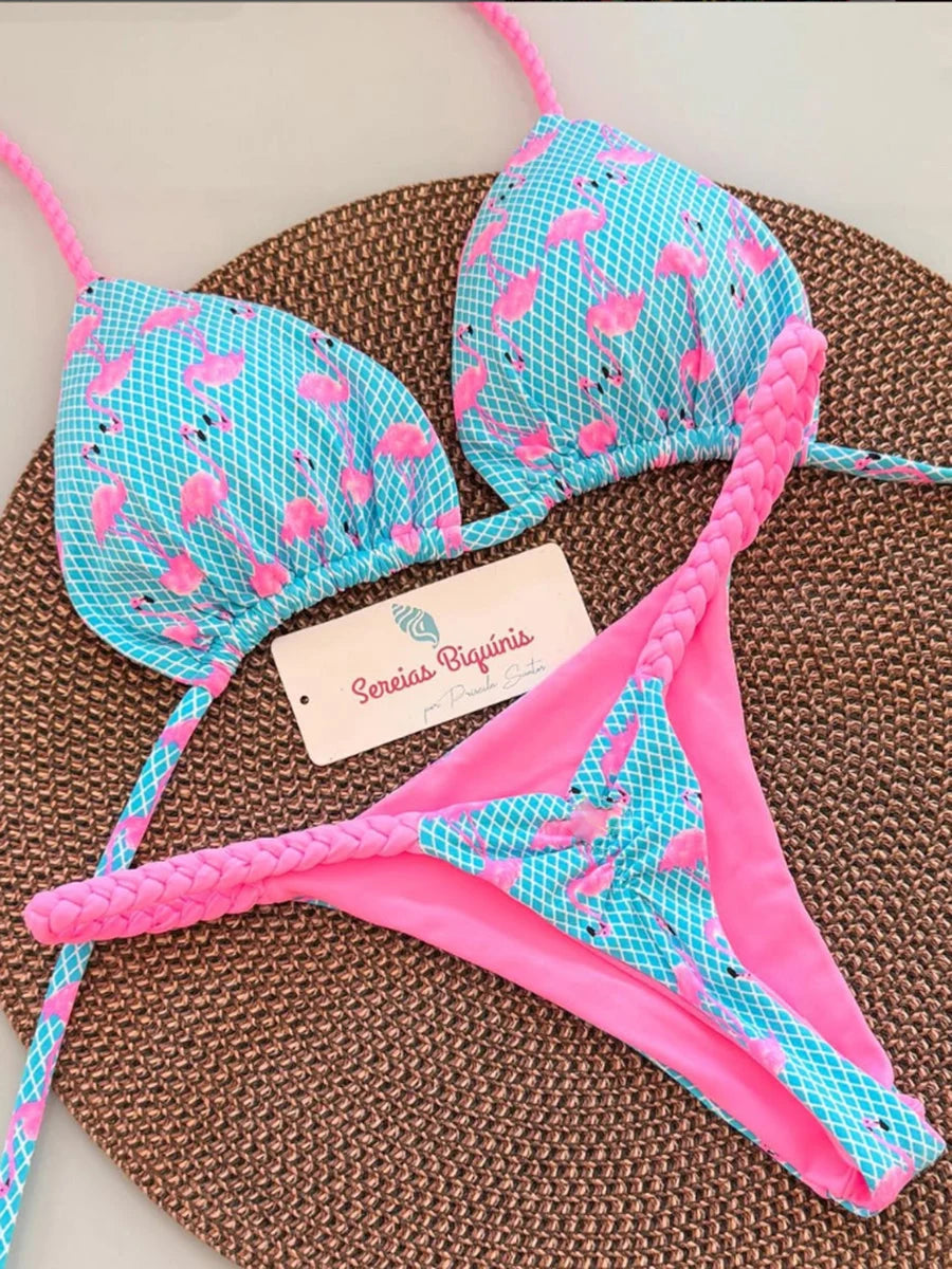 Micro Bikinis 2026 Women Swimsuit New Sexy Swimwear Halter Bikini Set Brazilian Biquini Female Thong Beachwear Party Wear