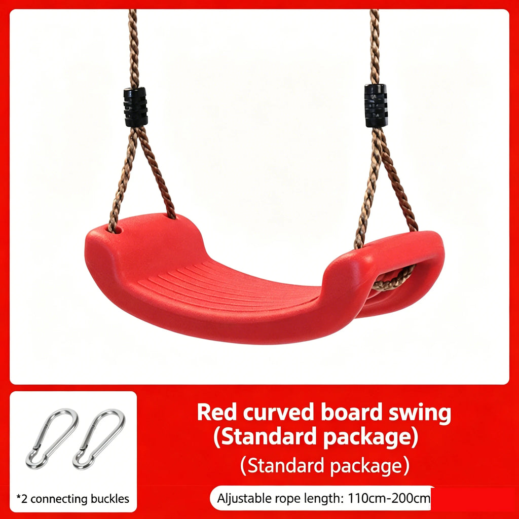 Kids  Anti-Tip Curved Swing Seat Indoor Outdoor Garden Swing Board with Hanging Rope Children Playground Swing Accessories