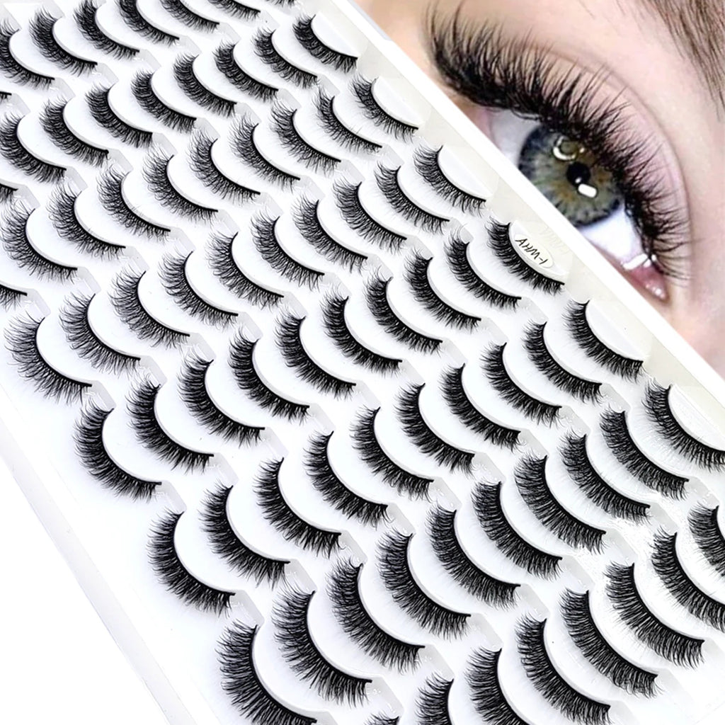 HBZGTLAD 30/40 pairs of natural long 3D artificial mink false eyelashes false eyelashes makeup set mink eyelashes extended eyela