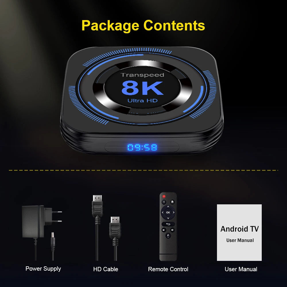 Transpeed Android 12 TV Box Allwinner H618 Dual Wifi 32G64G Quad Core Cortex A53 Support 8K 4K BT Voice Media Player Set Top Box