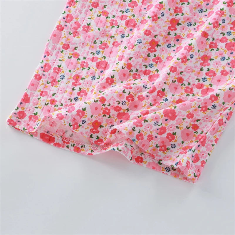2026 New Kids Tops+shorts Set Summer Thin Baby Cotton Vest Sleeveless Loungewear Set for Girls Suit