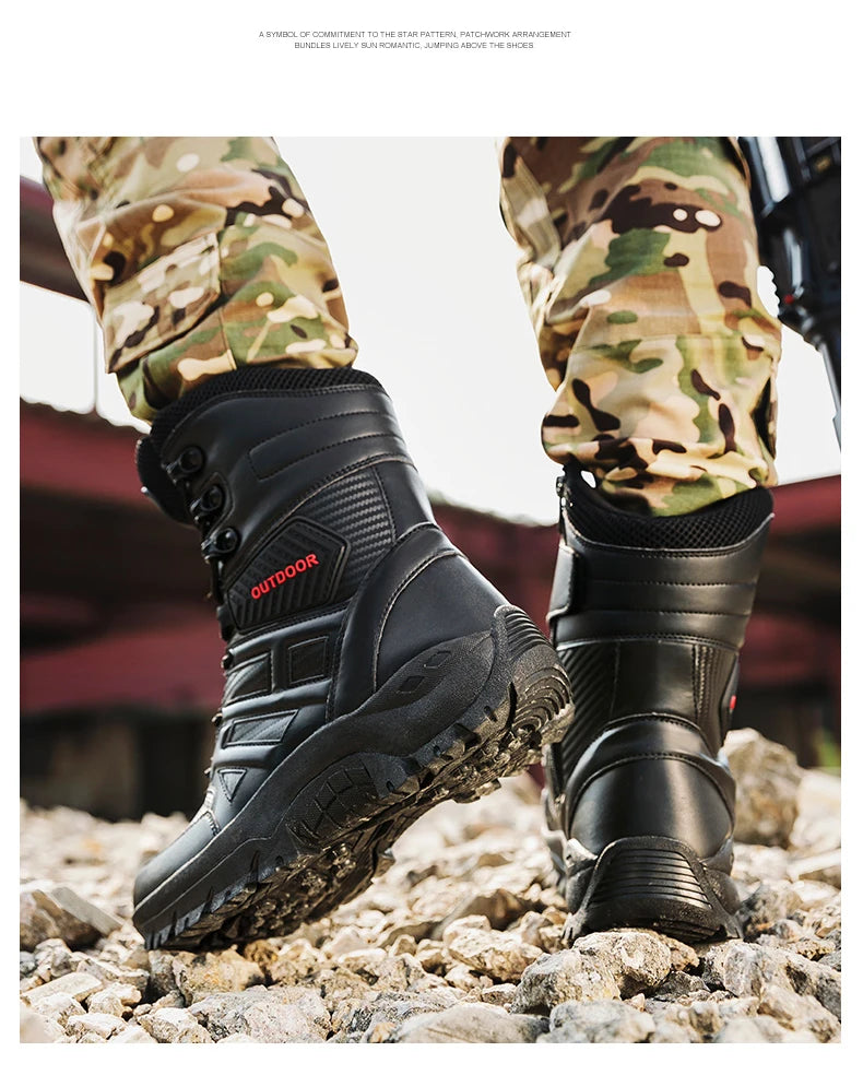 New Winter Men's Boots Outdoor Anti-Slip Men's Desert Boots Comfortable Autumn Men Work Ankle Boots High Top Motorcycle Boots