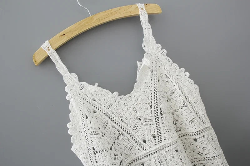Cotton Crochet Tank Top Sexy Knitted Hollow Out Vest Crop Top Women Femme Vintage Backless Camisole Female 2026 Summer Clothes