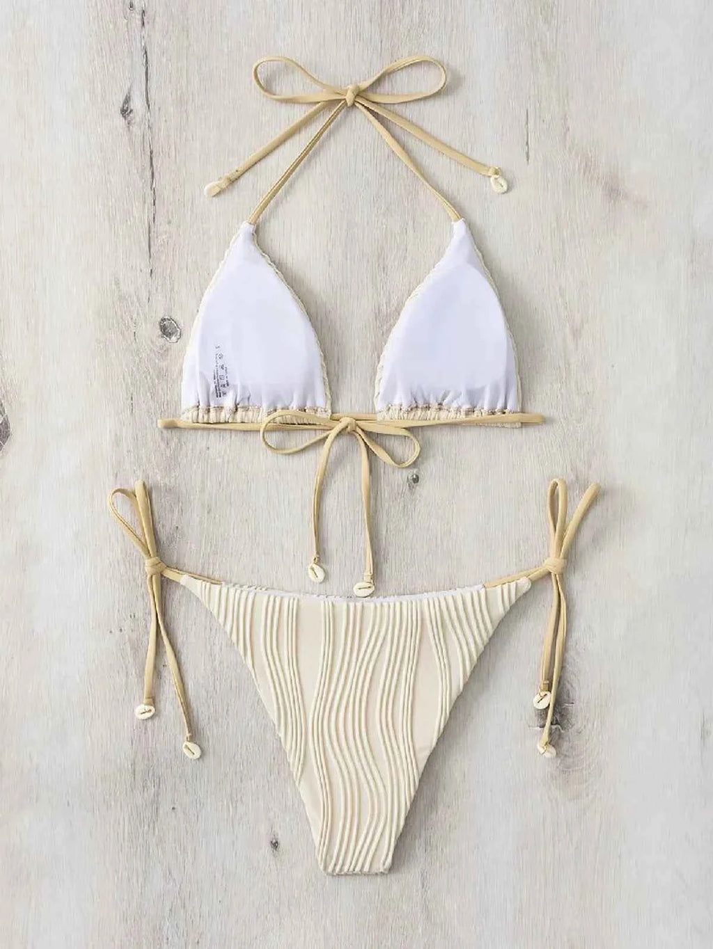 2025 New Tight Two-Piece Bikini Set Sexy Women Solid Halter Swimsuit Hollow Backless Swimwear Summer Push Up Beach Bathing Suit