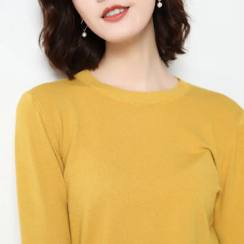 Women Sweaters 2026 O-neck Long Sleeve Autumn Winter Pullovers Fashion Korean Sweaters Bottoming Shirts Slim Knitwear Jumpers