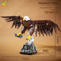 HUIQIBAO1214PCS Eagle Model Building Block MOC Falcon Animal Series Bricks Assembly Toy For Children DIY Home Desk Decoraction