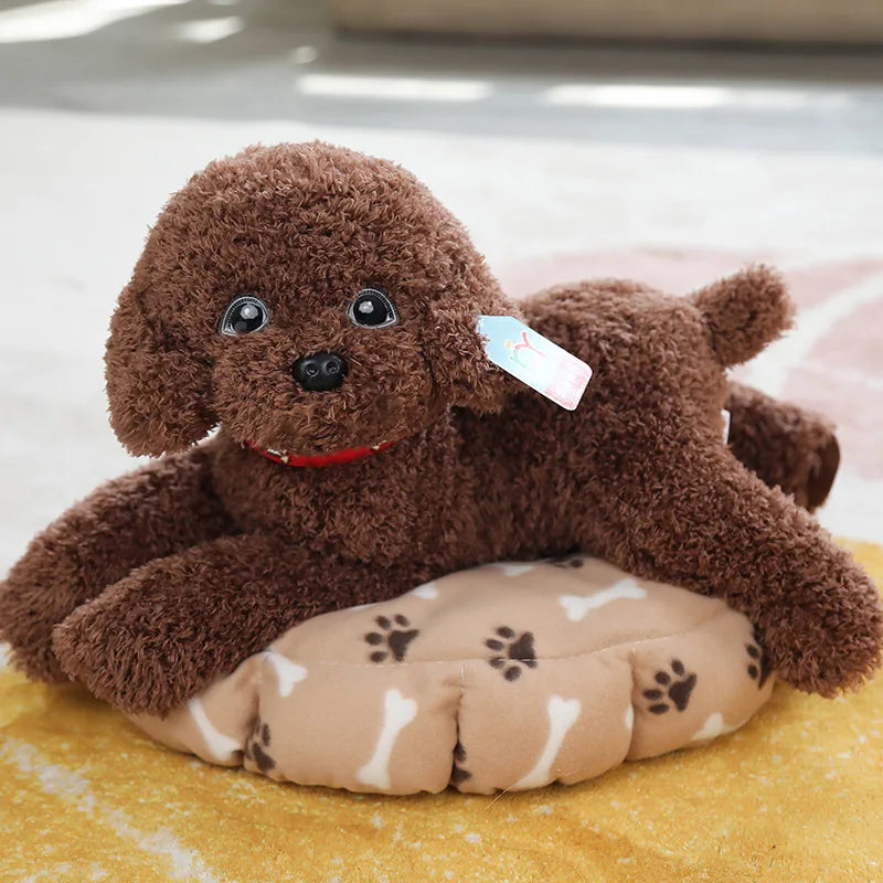 Soft Realistic Teddy Dog Plush Toy Funny Simulation Stuffed Little Puppy Dolls Lovely Birthday Gift for Baby Kids Girls