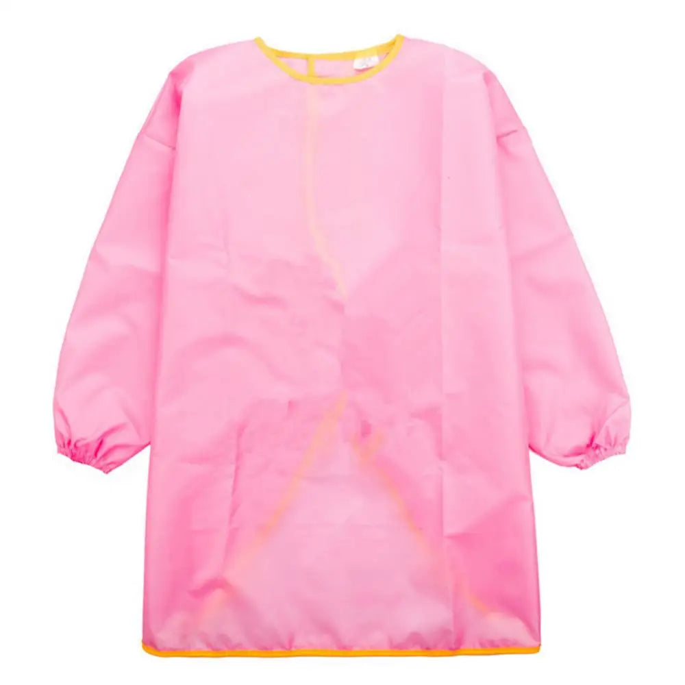 Solid Color Baby Bibs Waterproof Long Sleeve Apron Feeding Smock Bib Kids Apron Painting Drawing Coat for Children Birthday Gift