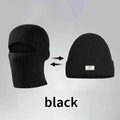2 in1 Winter Mask Beanies Hats Warm Knitted Balaclava Hats Windproof Solid Full Face Ski Bonnet Tactical Cycling Earmuffs Cap