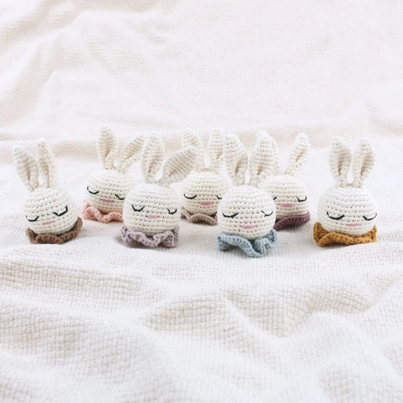 Crochet Animal Baby Pacifier Clip Accessories Handmade Knitted Bunny Teether Beads Newborn Nipple Clip Dummy Soother Holder Toy