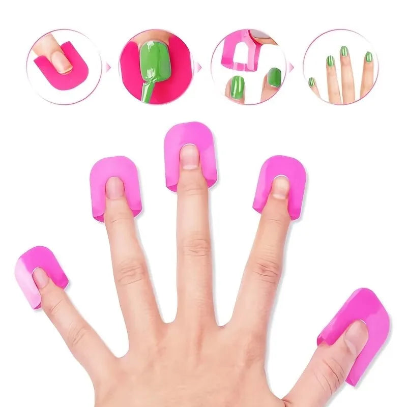 26 Nail Art Tools Including Nail Polish, Glue, Model Clips, Nail Edge Gradient Printing Device, and Overflow Tool